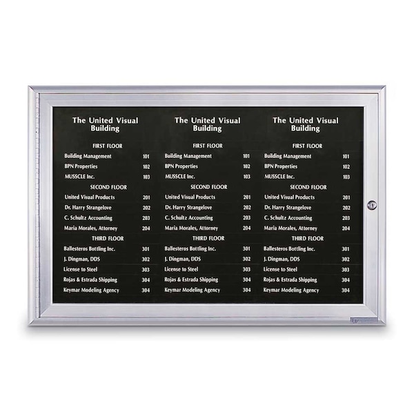 Outdoor Enclosed Combo Board, 72"x36", Satin Frame/Blue & Cloud